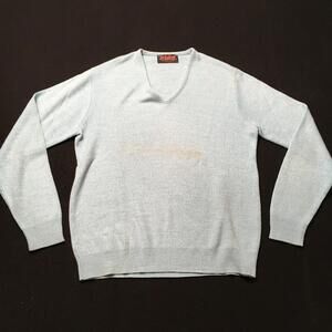 Vintage aldo Puritan Wool Blend Knit Sweater Mens Size large 40 1/2 .. 42 blue..